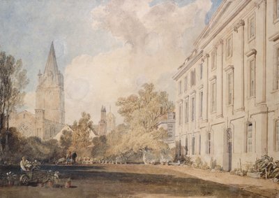 Uitzicht op de Kathedraal van Christ Church en een deel van Corpus Christi College, 1803-04 door Joseph Mallord William Turner